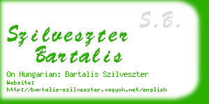 szilveszter bartalis business card